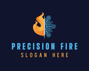 Gradient Fire Ice logo design