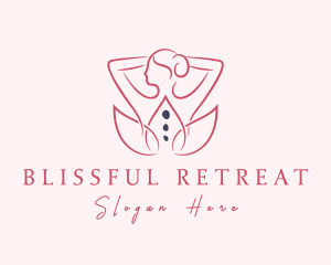 Pamper - Lady Flower Massage logo design