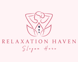 Massage - Lady Flower Massage logo design