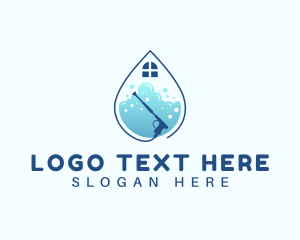 Clean - Droplet House Wash logo design