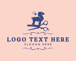 Pet Dog Grooming Logo