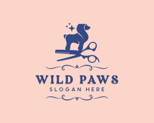 Pet Dog Grooming logo design