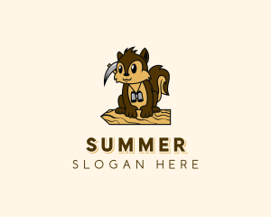 Squirrel Scout Camper logo design