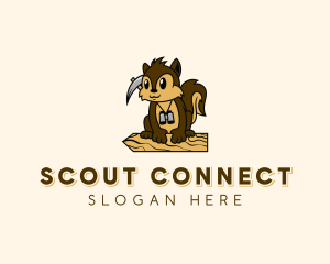 Squirrel Scout Camper logo design