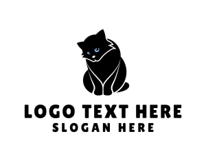 Meow - Cute Kitten Cat logo design