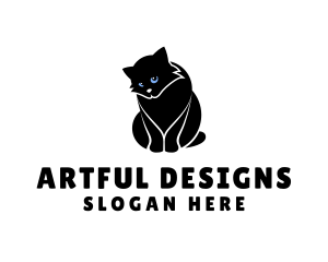 Cute Kitten Cat logo design