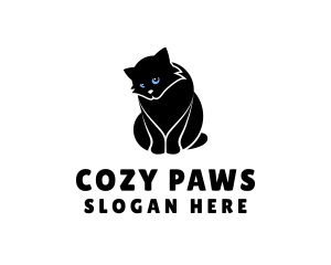 Cute Kitten Cat logo design