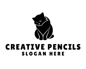 Cute Kitten Cat logo design