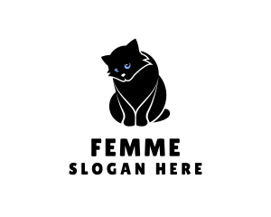 Cute Kitten Cat logo design