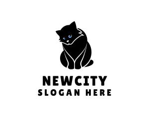 Cute Kitten Cat logo design