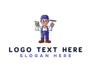 Janitor - Janitor Squeegee Cleaner logo design