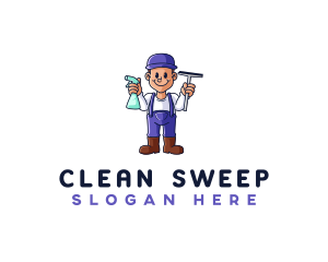 Janitor - Janitor Squeegee Cleaner logo design