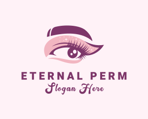 Perm - Woman Eyelash Extension logo design