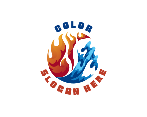 Thermostat - Fire Water Thermal Refrigeration logo design