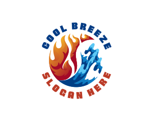 Refrigeration - Fire Water Thermal Refrigeration logo design