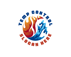 Thermostat - Fire Water Thermal Refrigeration logo design