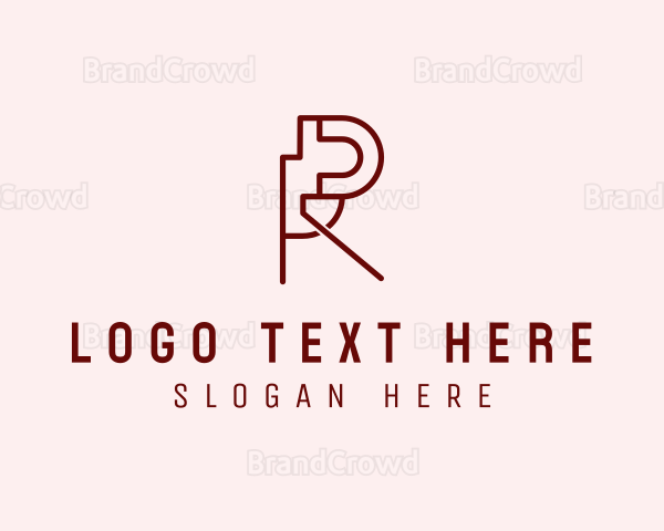 Modern Business Monoline Letter R Logo