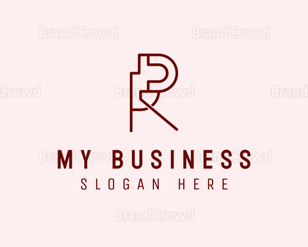 Modern Business Monoline Letter R Logo