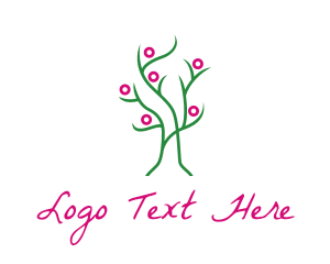 Vegan - Pink Green Tree logo design