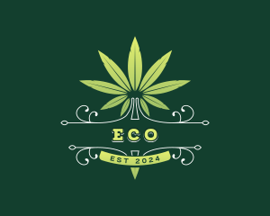 Herbal - Cannabis Marijuana Leaf logo design