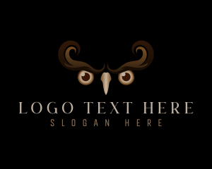 Nocturnal Animal - Owl Night Eyes logo design