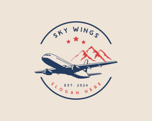 Mountain Flight Airplane logo design