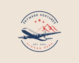 Flight - Mountain Flight Airplane logo design