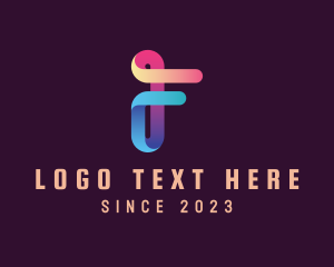Letter F - 3D Digital Technology Letter F logo design