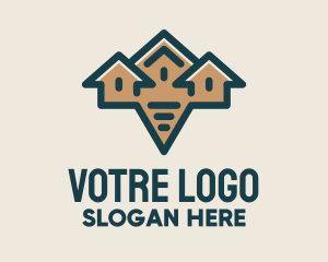 Structure - Orange Village Speech Bubble logo design