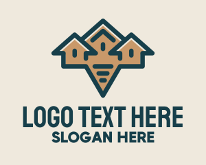 Suburban - Orange Village Speech Bubble logo design