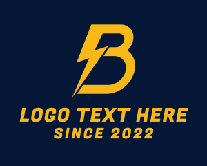 Strike - Thunderbolt Electric Letter B logo design