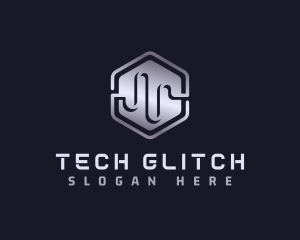 Hexagon Tech Wave logo design