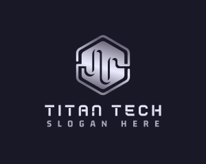 Hexagon Tech Wave logo design