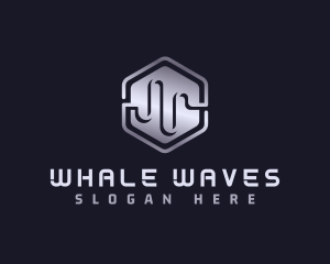 Hexagon Tech Wave logo design