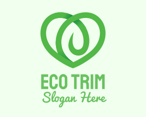 Green Eco Heart logo design