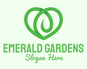 Green Eco Heart logo design