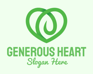 Green Eco Heart logo design