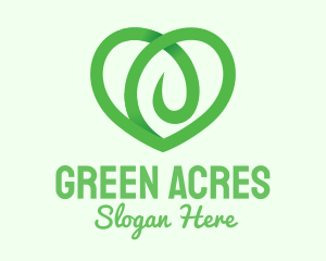 Green Eco Heart logo design