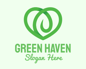 Green Eco Heart logo design