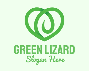 Green Eco Heart logo design