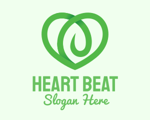 Green Eco Heart logo design