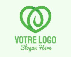 Green Heart - Green Eco Heart logo design