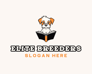 Dog Reading Book logo design