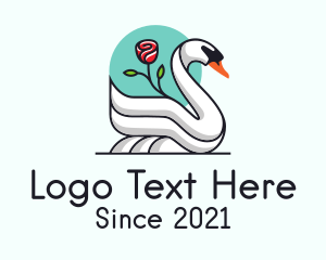 Zoology - Floral Rose Swan logo design