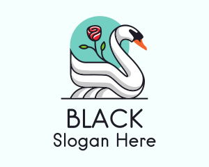 Floral Rose Swan Logo