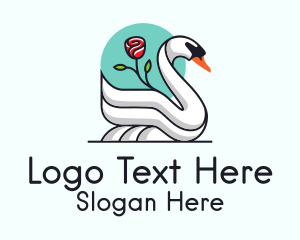 Floral Rose Swan Logo