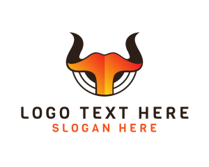 Steakhouse - Hot Horns Buffalo logo design