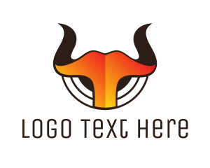 Oxen - Gradient Hot Horns logo design