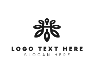 Vegetarian - Flower Petal Letter H logo design
