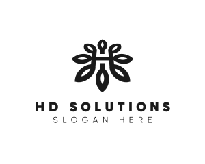 Flower Petal Letter H logo design